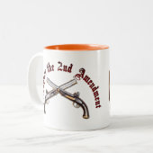 Ik steun het tweede amendement tweekleurige koffiemok (Voorkant links)