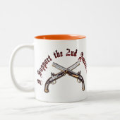 Ik steun het tweede amendement tweekleurige koffiemok (Links)