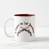 Ik steun het tweede amendement tweekleurige koffiemok (Links)