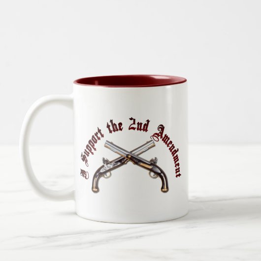 Ik steun het tweede amendement tweekleurige koffiemok (Links)