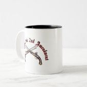 Ik steun het tweede amendement tweekleurige koffiemok (Voorkant links)