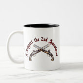 Ik steun het tweede amendement tweekleurige koffiemok (Links)