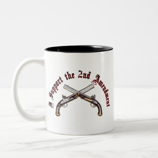 Ik steun het tweede amendement tweekleurige koffiemok (Links)