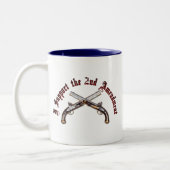 Ik steun het tweede amendement tweekleurige koffiemok (Links)