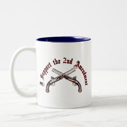 Ik steun het tweede amendement tweekleurige koffiemok (Links)