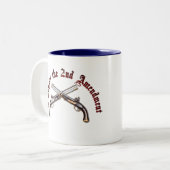 Ik steun het tweede amendement tweekleurige koffiemok (Voorkant links)