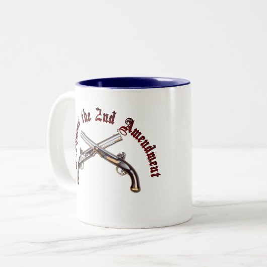 Ik steun het tweede amendement tweekleurige koffiemok (Voorkant links)