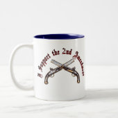 Ik steun het tweede amendement tweekleurige koffiemok (Links)