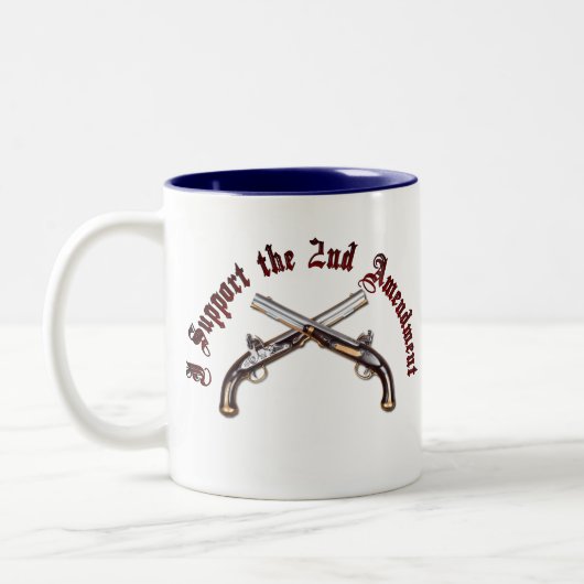 Ik steun het tweede amendement tweekleurige koffiemok (Links)