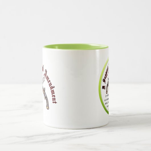 Ik steun het tweede amendement tweekleurige koffiemok (Center)