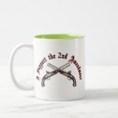 Ik steun het tweede amendement tweekleurige koffiemok (Links)