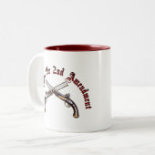 Ik steun het tweede amendement tweekleurige koffiemok (Voorkant links)