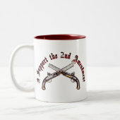 Ik steun het tweede amendement tweekleurige koffiemok (Links)