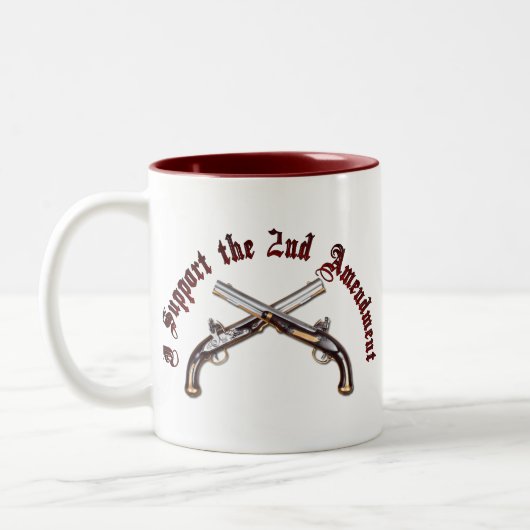 Ik steun het tweede amendement tweekleurige koffiemok (Links)