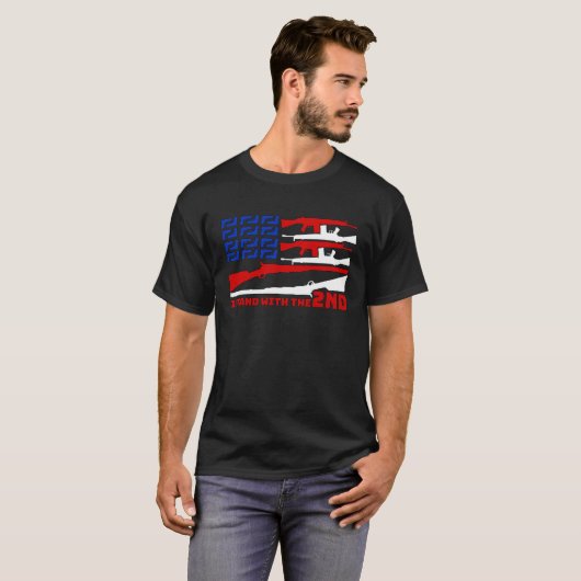 Ik steun het tweede amendement van het Amerikaanse T-shirt (Voorkant volledig)