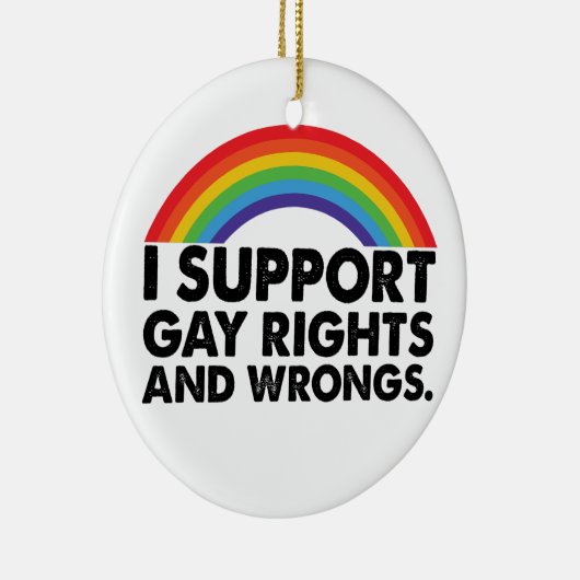 Ik steun homorechten en homoseksuelen keramisch ornament (Rechts)