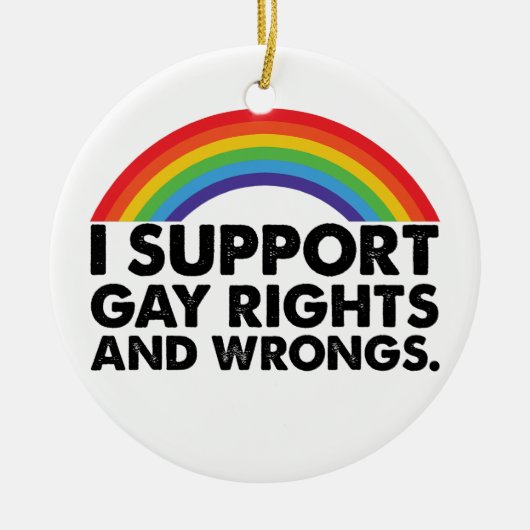 Ik steun homorechten en homoseksuelen keramisch ornament (Voorkant)