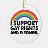 Ik steun homorechten en homoseksuelen keramisch ornament (Links)
