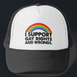 Ik steun homorechten en homoseksuelen trucker pet<br><div class="desc">lgbtq,  trots,  lgbtq,  queer,  gay pride,  biseksueel,  regenboog,  trans,  transgender,  lesbisch</div>
