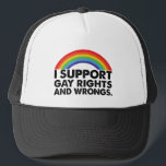 Ik steun homorechten en homoseksuelen trucker pet<br><div class="desc">lgbtq,  trots,  lgbtq,  queer,  gay pride,  biseksueel,  regenboog,  trans,  transgender,  lesbisch</div>