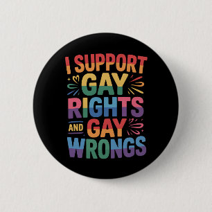 Ik Steun Homorechten En LGBTQ-Bondgenoot Ronde Button 5,7 Cm
