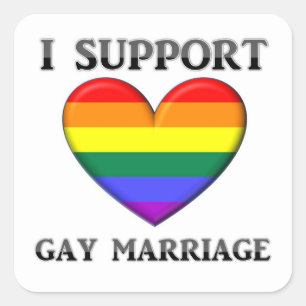 Ik steun homoseksuele huwelijken. vierkante sticker