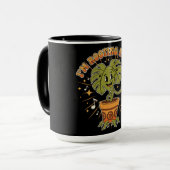 "Ik Steun Je" Retro Cartoon Monstera Plant Mok (Voorkant links)