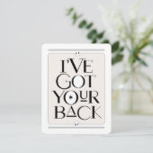 Ik steun je zwarte Flat Card (Staand voorkant)