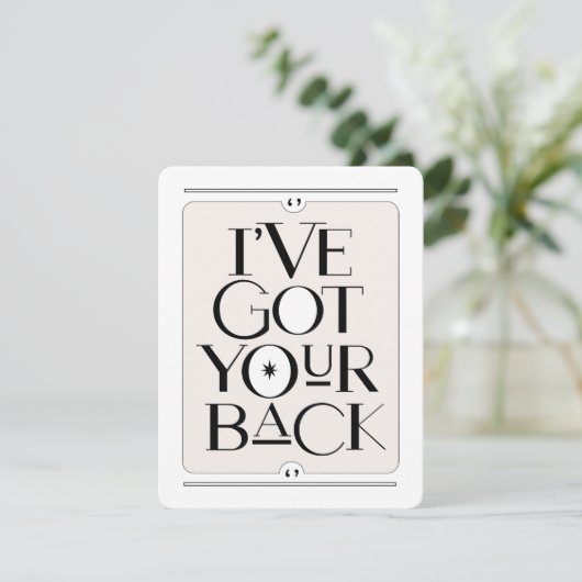 Ik steun je zwarte Flat Card (Staand voorkant)