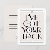 Ik steun je zwarte Flat Card (Voorkant / Achterkant)