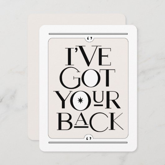 Ik steun je zwarte Flat Card (Voorkant / Achterkant)