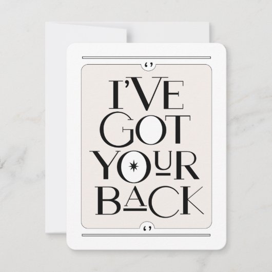 Ik steun je zwarte Flat Card (Voorkant)