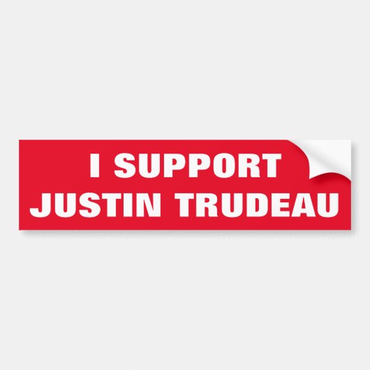 Ik steun Justin Trudeau Support Canada Cool Bumpersticker (Voorkant)