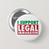 Ik steun legale immigratie ronde button 5,7 cm (Voorkant /achterkant)