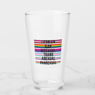 Ik steun lesbische homoseksuele biseksuele trans-a glas