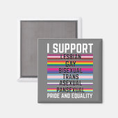 Ik steun lesbische homoseksuele biseksuele trans-a magneet (Voorkant / Achterkant)