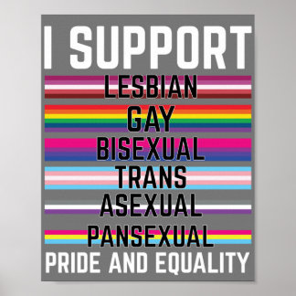 Ik steun lesbische homoseksuele biseksuele trans-a poster