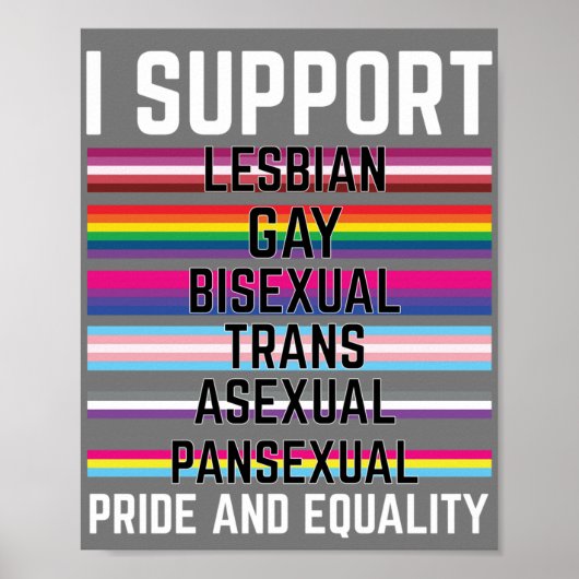 Ik steun lesbische homoseksuele biseksuele trans-a poster (Voorkant)