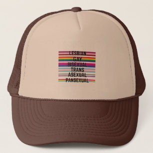 Ik steun lesbische homoseksuele biseksuele trans-a trucker pet
