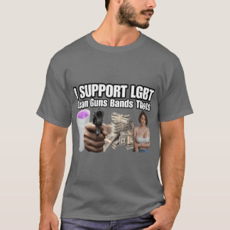 Ik steun LGBT Lean Guns Bandshots Grappige Acronie T-shirt
