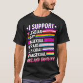 Ik steun LGBTQ Pride T-shirt (Voorkant)