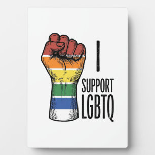 Ik steun LGBTQ Vintage Pride Fist Shirt Design_1 Fotoplaat
