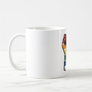 Ik steun LGBTQ Vintage Pride Fist Shirt Design_1 Koffiemok