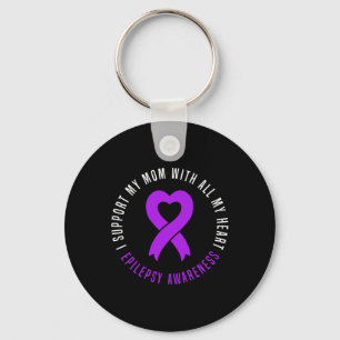 Ik steun mam met heel mijn hart Epilepsie Warrior Sleutelhanger