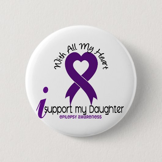Ik steun mijn dochter Epilepsy Ronde Button 5,7 Cm (Voorkant)