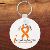 Ik steun mijn dochter leukemie sleutelhanger (Voorkant)