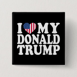 Ik steun mijn Donald Trump als president 2024 Vierkante Button 5,1 Cm