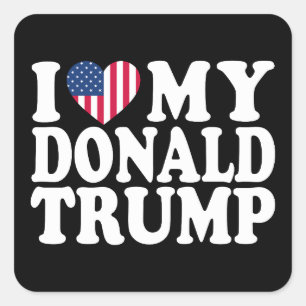 Ik steun mijn Donald Trump als president 2024 Vierkante Sticker