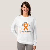 Ik steun mijn echtgenoot leukemie t-shirt (Voorkant volledig)