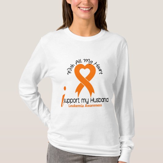 Ik steun mijn echtgenoot leukemie t-shirt (Voorkant)
